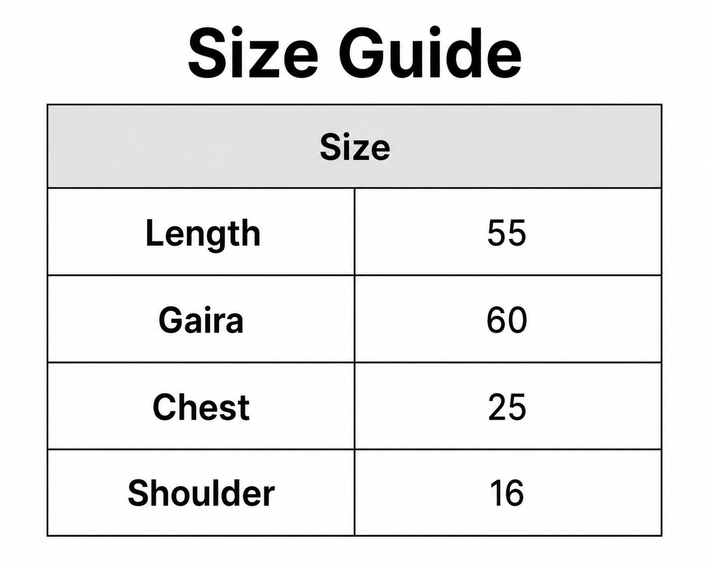 Size Chart