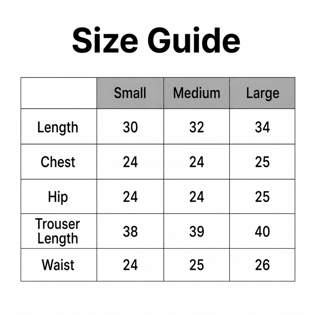 Size Chart